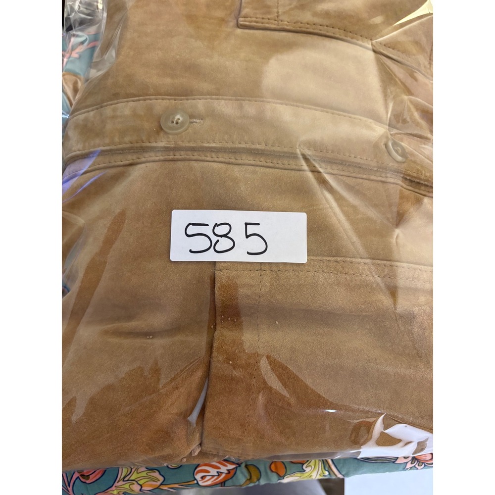 Vintage Preswick & Moore Tan Suede Leather Shirt Jacket Shacket Men's Size L - Picture 8 of 8